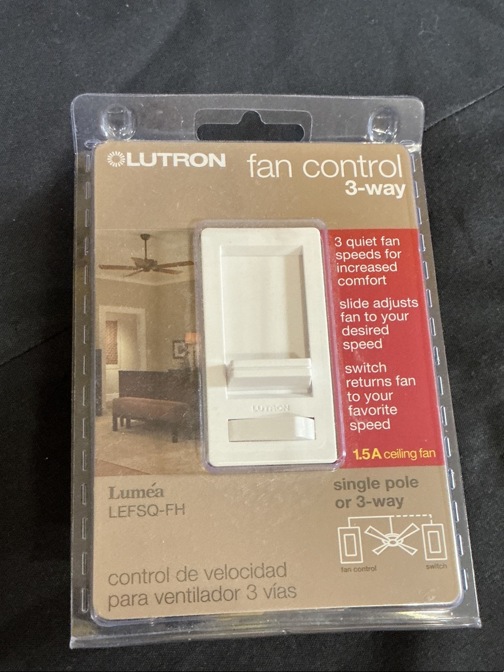 Lutron Lumea 3-Way Fan Control - White nwb lutron